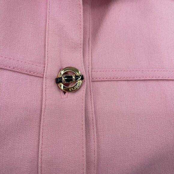 St john Sport womans pink jacket Medium lenght button up collar BoxM - Picture 2 of 8